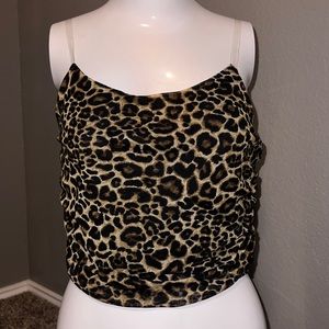 Elegant Top, Cheetah Print, Size L
